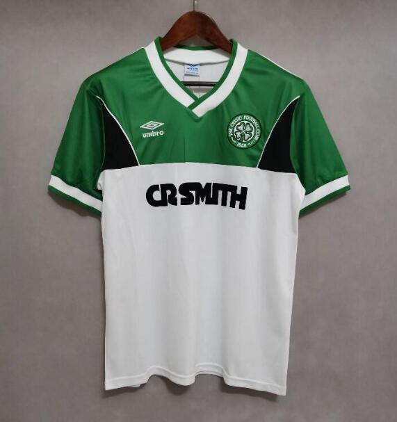 1985-86 Celtic Retro White Away Kit Soccer Jersey